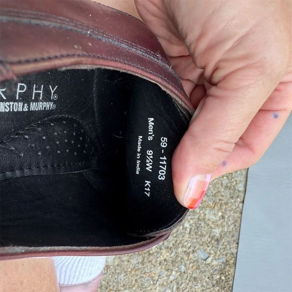 Johnston & Murphy Men's Cap Toe Derby Oxfords‎ Red Size 9.5 Wide
